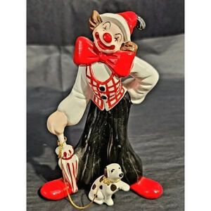 Vintage 1970’s  Porcelain CLOWN Spotted Dog Bright Colors Enesco